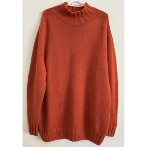 Womens Sheep Inc 100% Merino Wool Chunky Knit Sweater Orange Size 4